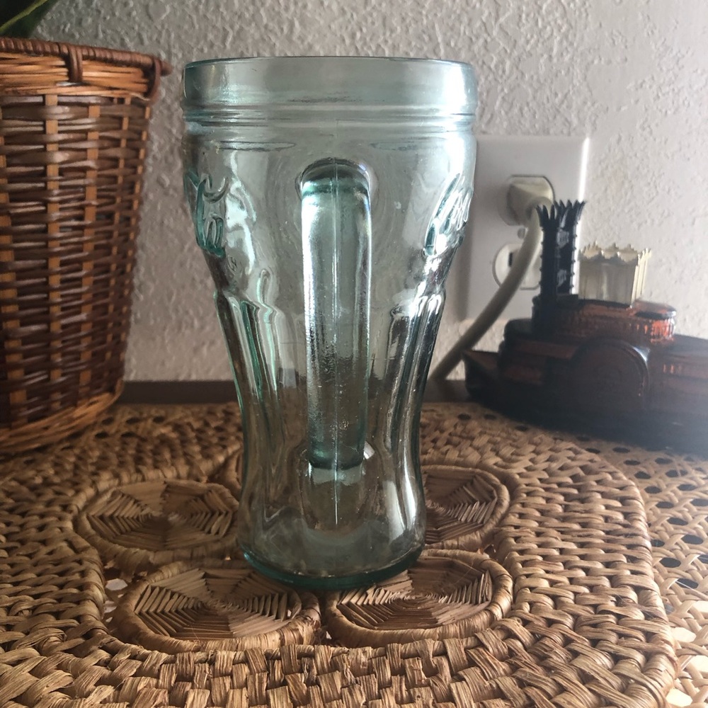 Green Glass Coca Cola Mug by Libbey Glass Co 16 oz - Picture 8 of 9